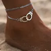Chevilles 2024 mode boho style star miklet multicouche mange de la chaîne de pied bracelet de cheville pour les femmes accessoires de plage