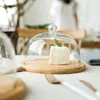 Piastre per le piastre di alta qualità da tavolo in legno Copertina in vetro di vetro di bambù Snack snack tè da tè piatto