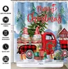 Shower Curtains Merry Christmas Gifts Truck Gnomes Winter Farmhouse Curtain With Hooks