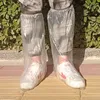 10PCS使い捨て防水靴カバー長いシリンダー肥厚耐摩耗性雨の履物プロテクタープラスチックフットカバー