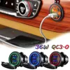 36W QC3.0 Auto Dual USB -Zigarette Leichter Universal Motorradwagen -LKW -Boat Wasserdichtserdungsschalter Buchse für Telefonkamera GPS