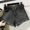 S5XL Denim Shorts Women Streetwear -Loch mit kurzer Femme High Taille Jeans lässig losen Beinbiker C7178 240411