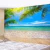 Strand decoratieve tapestries landschap verfrissende natuurlijke tapijt aan zee kokosboom muur hangende kunst deco tapijtruimte huis huisdecor r0411