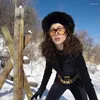 ベレー帽ヴィクトココフェイクファーバケツ女性のための冬の温かいぬいぐるみビーニーフィッシャーマンキャップファジーふわふわ屋外ファッションサンシェード