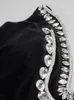 Robes décontractées VC Soirée de luxe pour les femmes sexy v cou de couche à fente haute conception de cristal noir