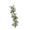 装飾的な花人工クリスマスぶどう花輪ハンギングパインベリーリースドアマントルホームパーティーの装飾