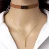 Choker svart sammet halsband strip rep kedja bar fyrkantig rör chocker kvinnor krage mujer collier femme ras du cou