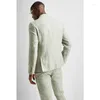 Garnitury męskie letni plaża lniana mężczyzn 2 sztuki kostium Homme najnowszy projekt Terno Masculino Wedding Groom Fashion Blazer Sets Ubranie