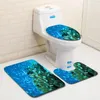 Badmatten Zeegle onder water Wereld Mat Set Badkamer Doormaat Toegang Deksel Toilet Cover Wasbaar Tapijt Soft voet