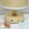 Hessian Solid Wood Decorative Lamp 5V Remote Control USB Table Desk Sidrum Bedsid Study Home Stay Led Night Light Energy Saving