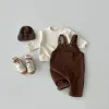 Broek peuter babyjongen meisje overalls lente herfst massief retro corduroy slabib broek voor zuigelingen katoen casual kinderen kleding meisjes 024m