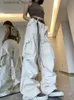 Pantalon féminin Capris Houzhou Y2K Retro Bag Cargo Pantal