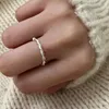 Anillos de racimo Real 925 Sterling Silver para mujer Joyería fina Minimalista Anillo torcido Accesorios de dedo Regalo de niña