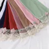 Scarves Malaysia Turban Lace Embroidered Chiffon Scarf Elegant Womens Party Hijab Muslim Plain Color Cozy Soft Long