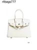 Läder BK Designer Bags Crocodile Milkshake White Platinum Bag Single Shoulder Messenger Bag stora kapacitet Kvinnor