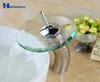 Mantar şeklindeki uzun boyun cam banyo şelale havzası faucettransparent kap su musluk lavabo mikseri musluk musluklar9403724