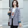 Kvinnors kostymer Plaid Casual Suit Jacket Blazers for Woman Office Outfits Women Business in Blazer