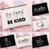 Storage Bags Sign Language Love Be Kind Cosmetic Bag Makeup Case Women Travel Organizer Pouch Toiletry Wash Kit Student Pencil Gift
