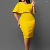 Casual Dresses Women Elegant Dress Solid Color Professional Pencil Skirt The Latest V-Shaped Collar High Wait Zipper Spring/summer 2024