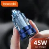 Toocki 45W USB -billaddare Typ C Snabbladdning Auto Mobiltelefonladdare Adapter för iPhone Samsung Huawei PD AFC SCP QC 3.0