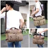 Backpack Men Canvas Briefcase Travel Bags Suitcase Classic Messenger Shoulder Bag Tote Handbag Casual Business Laptop Pocket