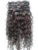 Mongolie Jerry Curly Hair Waft Clip dans les extensions de cheveux non transformés en boucle naturel noir mélange marron