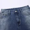 Jeans femininos rasgados soltos vestidos jeans de manga longa e reta para mulheres, roupas de canto da cintura alta calça jeans