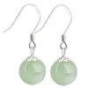 Dingle örhängen high end s925 silver inlagd naturlig A-klass Jadeite ljusgrön färgad jade fashionabla kvinnors gåvor smycken