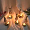 Kerstboom kandelaar metalen draadstandster Star Xmas Tree dubbele kandelaar ornamenten tabletop bruiloft Navidad Home Decor