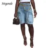 Dames jeans dames zomer patchwork shorts pocket rechte denim xxxl dames mode bodycon laadbroek streetwear