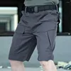 Heren shorts Men Cargo Outdoor Summer met elastische taille meerdere zakken slijtvaste stof voor