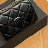 Luxury Designer Mini Classic Flap Handbag Tote Double Letter Quiltade Gold Chain Black Women Shoulder Bag Lady Vintage Högkvalitativ äkta läder Crossbody