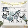 Libelliefelder Wandteppich Insekt Tierwand Hanging Grunge Vintage Style Wandtezimmer Schlafzimmer Wohnzimmer Schlafzimmer Dekor Wanddecke Tuch