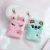 Lindo cuaderno de felpa Cat For Girls Kawaii Keychain Notepad Planner Planner Daily Journal Book Padery Sketchbook