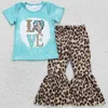 Hot Sale Crianças Roupas de Menina Baby Girl Day do Dia dos Namorados Roupas Girls Boutique Roupfits Baseball Love Prind Girls Clothings Conjuntos de roupas