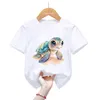 Футболки Kawaii Sea Turtle Print Thirt для девочек/мальчиков Cool Kids одежда HaraJuku