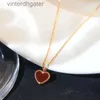 Collana di design del marchio Vancelfe di fascia alta Versione alta Amore Red Agate Gold Rose Gold Necklace S925 Sterling Silver Classic Trendy Designer Brand Jewelry
