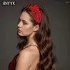 Clips de cheveux hnnyx largeur bord complet perle épais pèse-tête de bande de tête rétro mode élégant accessoire de fête anniversaire cerceau a153-rouge