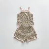 Milancel 2023 Summer Baby Clothing Set Mesh Girls CamiSole e Shorts 2 PC.