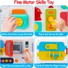 Montessori Kitchen Busy Board for Toddlers 1-3 Travel Toys Light Up Musical Baby Toys 12-18 Months Fine Motor Skills