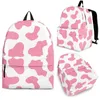 Backpack YIKELUO Pink Milk Cow Texture 3D Printing Girl Textbook Comfortable Adjustable Shoulder Strap Brand Durable Knapsack