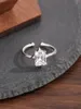 Klusterringar som säljer produkt Pure 925 Silver Ring med en stor lysande zirkon och öppnar enkel design men ädla stil