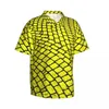 Camisas casuales para hombres Arte geométrico Camisa de verano Male Beach Male Brick Brick Road estampado de manga corto