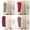 Dekorative Blumen violett künstliche Blumenparty Dekoration Simulation Valentinstag Hängende Hochzeitskorb Wand Orchidee Tag gefälscht B8J6