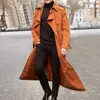 Herren Trench Coats Coole Herren Jacke Windbrecher Langarm Windmantel Turnschallkragen-Mantel für den Herbst