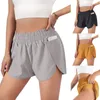 LL Damen Sport und Fitness Shorts Elastic Taille Running Shorts Anti Walk Lose Lose Fitnesshosen Fälsche zwei Yogamhosen