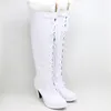 Nico Robin Cosplay Boots maßgeschneiderte weiße Stiefel Halloween Carnival Schuhe