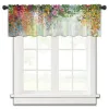 Dilapidated Wall Flower Kitchen Small Window Curtain Tulle Sheer Short Curtain Bedroom Living Room Home Decor Voile Drapes