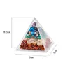 Figuras decorativas Piramid Cristal Natural Grava ACRYLIC DIY Resina Decoración Craft Reiki Ornamentos minerales
