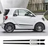 2pcs Car portes de voiture Suisseurs sportifs automobile Ligne de taille autocollants ACCESSOIRES AUTO pour Smart Fortwo Body Wrap Decors Roll Film